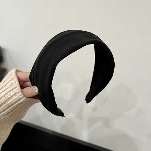 Zan Yingmei 2025 new autumn and winter retro fashion high-end wide-brimmed headband simple temperament Internet celebrity face wash headband wide-faced headband black + brown