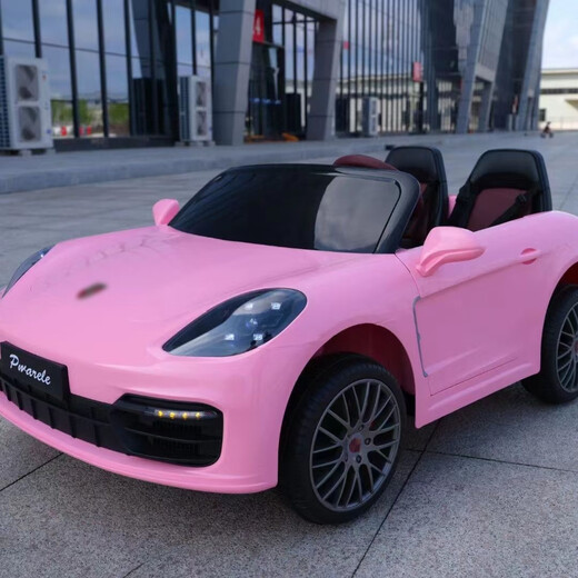 Aobele double children's electric car four-wheeled Paramela super large remote control toy stroller for adults and children standard version pink dual drive + 12V10A battery + leather seat + plastic wheels + full function