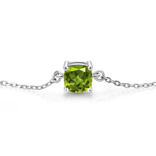 Jinxu 85-point green peridot bracelet for women, 925 silver colored jewelry, classic and exquisite, popular ins for girls’ birthday gifts