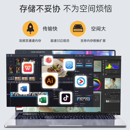 戴睿（dere）云翼系列 国家补贴笔记本电脑 15.6英寸高性能商务办公旗舰轻薄本 大学生游戏娱乐手提本 32G 2TB