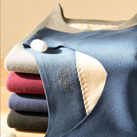 Woodpecker Seamless Thermal Vest Men's 7A Antibacterial Plus Velvet Thickened Bottoming Shirt Underwear Autumn and Winter Large Size German Velvet Waistcoat Black Gray + Navy Blue 2 Pack 2XL Recommendation (130-170Jin Jin equals 0.5kg)