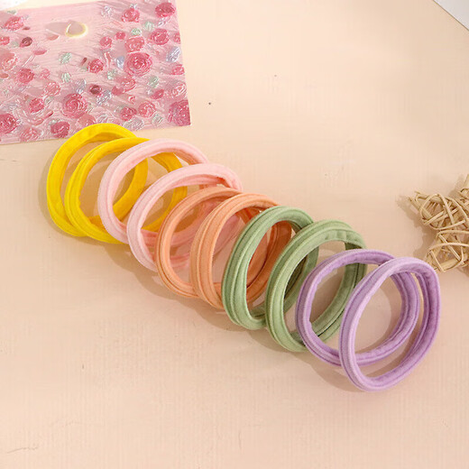 Korean style versatile hair tie, candy-colored high ponytail rubber band, towel hair tie, hair tie, mixed color 2 pieces