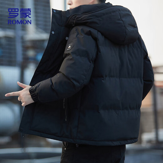 ROMON cotton jacket men's winter trendy casual and comfortable outdoor warm cotton jacket cotton jacket men's 8891 black 2XL