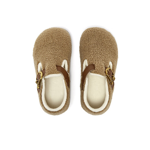 Mirabell Birkenstocks Children's Velvet Warm Soft Soled British Cotton Shoes Brown 28