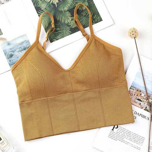 Kaka's same large U beautiful back wrap bra, tube top, small shoulder straps, vest style sports bra, four seasons, white, one size fits all