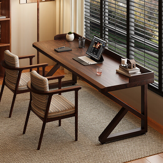 Duke Kingtha all solid wood desk living room bedroom study computer desk antique style long writing desk home workbench customization contact customer service 100x60x75cm