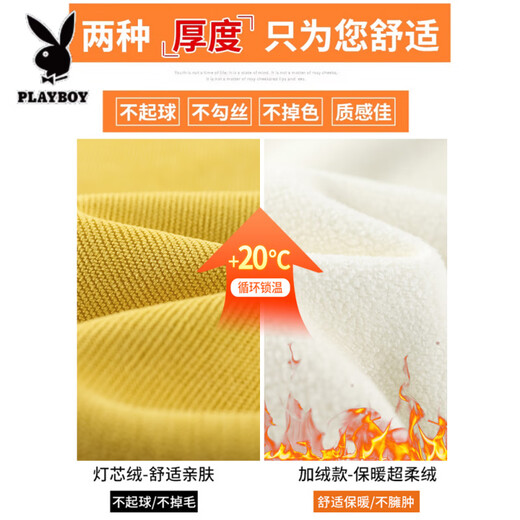 花花公子（PLAYBOY）白色雪尼尔阔腿裤女秋冬2025年新款羊羔绒直筒休闲灯芯绒加绒裤子 白色灯芯绒裤【春秋款】 M 适合100-110斤