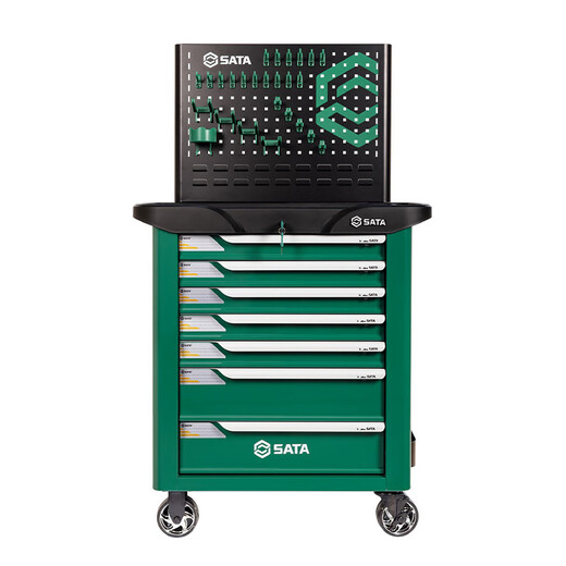 Shida Tool Cart Auto Repair Tool Cart Multifunctional Cabinet Workshop Car Repair Mobile Turnover Cart Trolley 95107A_7 Drawer Tool Cart (Password Lock)