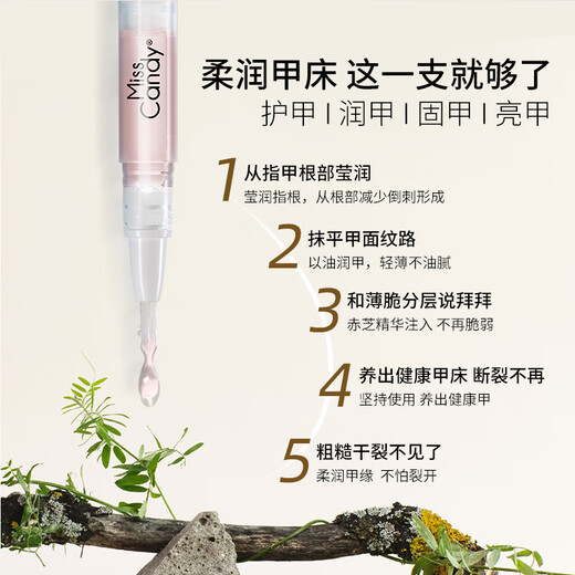 Miss Candy Care Nail Surface Fingertip Pen Improves Smoothing and Smoothing of Nails and Nails and Nails Nutrient Oil 2ml Ganoderma Lucidum Care Oil NF010