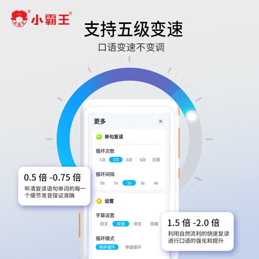 Xiaobawang repeater English listening treasure Walkman mp3 player ear-gripping junior high school and high school synchronous textbook listening training word memorization artifact 64G primary school and high school nine homework free reading + synchronous listening textbook