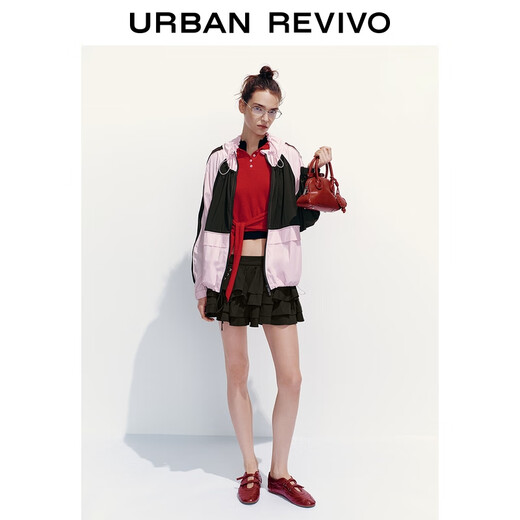 
UR2025 autumn new women's ruffle half elastic waist strap cake skirt A-line skirt UYV550071 dark brown (short with lining) S