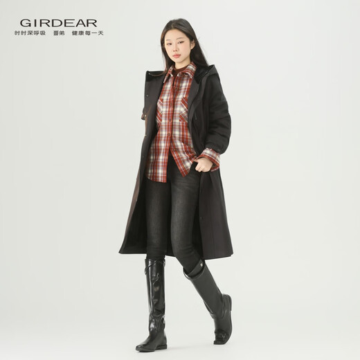 GIRDEAR Women's Top Fashion Classic Versatile Loose Casual Retro Plaid Long Sleeve Shirt Jacket 1400458 Red Brown Plaid Scottish Plaid S 2 Size