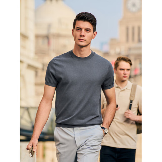 Mr. Bu Bu Fashion Contrast Color Redonde Camiseta Camiseta de punto verano
