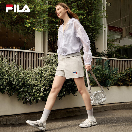 FILA Official Women's Woven Jacket 2025 Summer Fashion Casual Loose All-over Printed Hooded Top