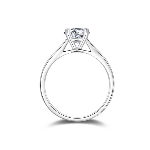 Pt950 platinum classic four-claw one-carat diamond ring. Proposal, wedding, birthday, Chinese Valentine's Day gift for girlfriend, 50 points moissanite/D color/VVS-light luxury style