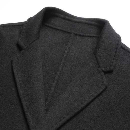 Shanshan 100% wool coat men's woolen suit business casual suit middle-aged and elderly men's dad's woolen coat black thick 100% wool L (175) black 100% wool