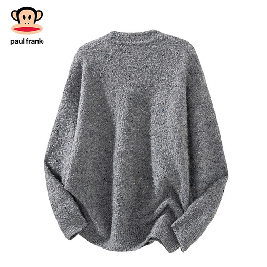 Big Mouth Monkey (paul frank) Japanese simple sweater men's 2025 autumn new loose lazy circle yarn Henry collar knitted cardigan top black autumn new product L recommended 120-140Jin Jin equals 0.5 kg