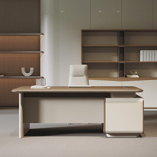 Xingyue Supervisor Desk Boss Executive Desk Simple Modern CEO Computer Desk and Chair Combination Light Luxury Manager Office Desk Youth Style/Short Side Cabinet 1.4 Meter Supervisor Desk + Boss Chair