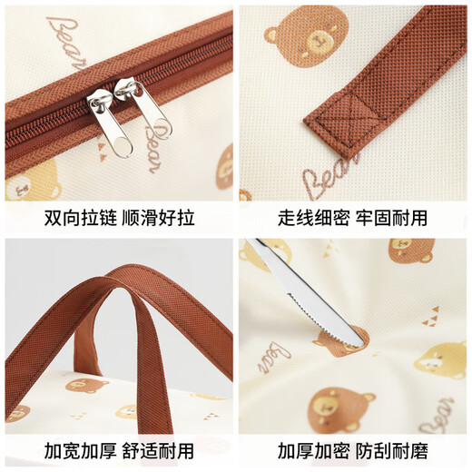 Quilt Storage Bag Clothes Luggage Moving Packing Bag Large Capacity Waterproof and Moisture-proof Cotton Quilt Organizing Bag Bear 2 Pack Medium Size Thickened, Environmentally Friendly and No Odor 1*1