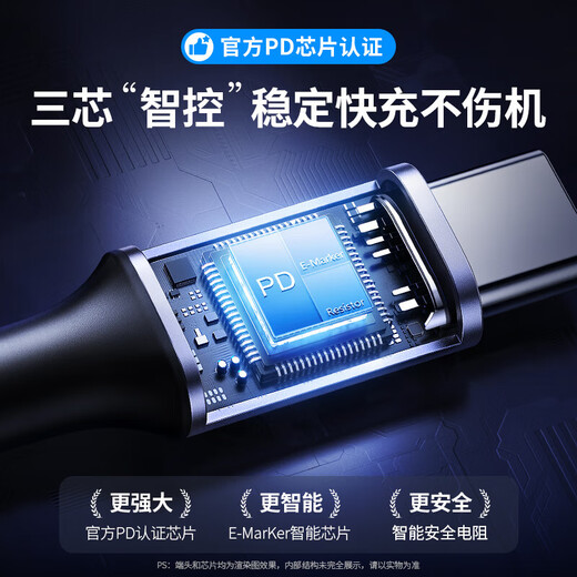 UGREEN double-ended Type-C data cable PD100W fast charging c to c car charging cable Carplay suitable for Apple iPhone17/16/15/iPad tablet notebook Huawei 100w丨Aluminum shell braid-grey dual Type-C interface 1 meter