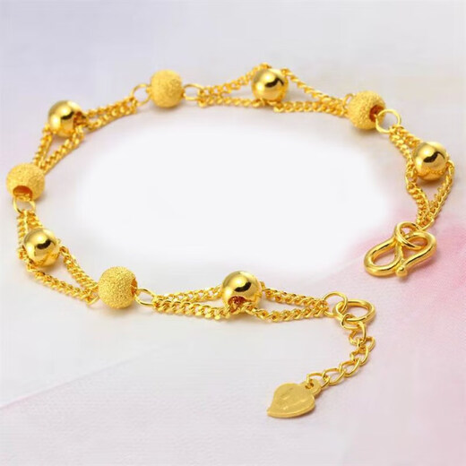 Lan Lian Hong Kong Duty Free Gold Bracelet for Women 9999 Pure Gold Pure Gold Bracelet with High Details and Free Rings and Earrings Linglong Bracelet Free of Rings