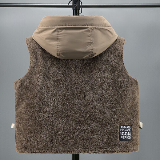 Playboy (PLAYBOY) lamb wool hooded vest cold trend brand workwear cotton vest vest autumn and winter grain velvet jacket men's black 8113 vest 3XL 141-160Jin Jin equals 0.5 kg