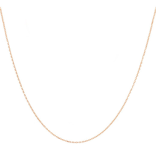 Yongsi quality 18k rose gold necklace 18K gold women's O-shaped chain clavicle chain plain chain AU750 yellow l gold color gold K yellow l gold thick about 0.8mmx40cm