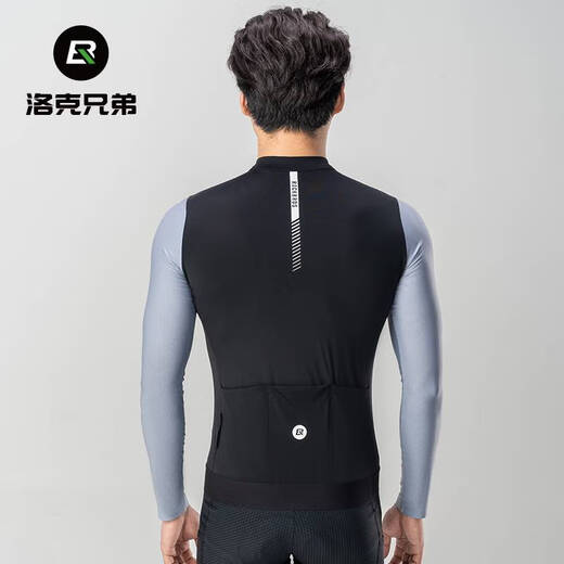 Chengmai Locke Brothers long-sleeved cycling clothing top mountain road bike sports cycling clothing light and breathable men's summer black and white M