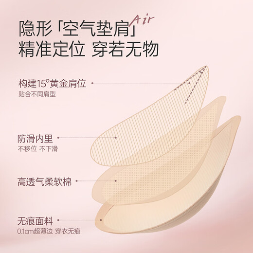 LUCKMEEY Shoulder Pad Bra Liquid Foundation Seamless Invisible Small Breast Revealing Large Gathering Anti-Sagging Skin Color Right-Angle Shoulder Bra