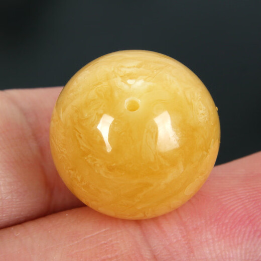 Yuzhi 1 item 1 certificate 1 shot natural Russian material unoptimized beeswax round beads single bead separated beads with beads diameter 18mm 3.48g diameter 18mm orphan G683