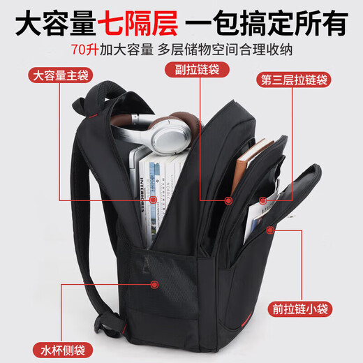 Pull back large-capacity backpack, junior high school student school bag, men's backpack, men's commuter bag, casual business computer travel backpack