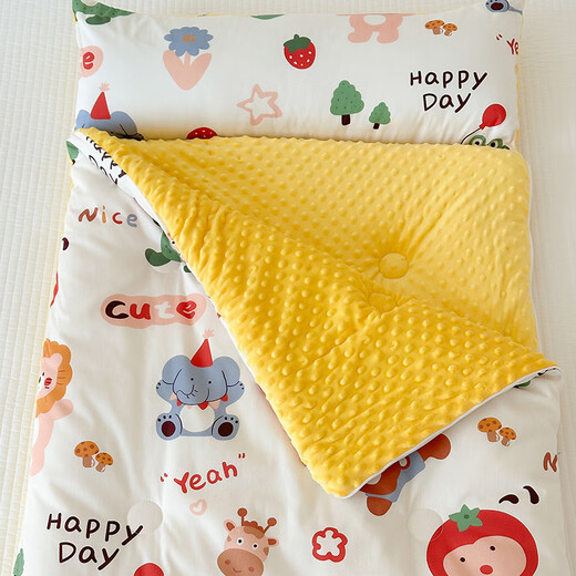 MUJI Class A all-cotton bean quilt autumn and winter quilt winter children's anti-kick quilt sleeping bag all-in-one kindergarten thickened and warm Bula Paradise Class A maternal and infant grade specially designed for babies 75*120cm Spring and Autumn Style Approximately 3 Jin Jin equals 0.5 kg Suitable for 0-3 years old