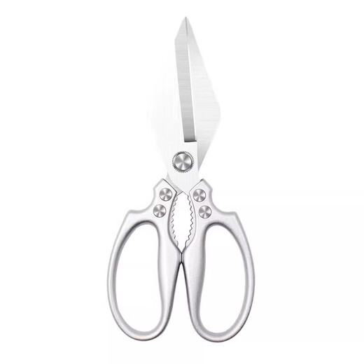 JCZS German brand scissors for the kitchen, strong chicken bone scissors, food-grade stainless steel, high hardness, sharp, multifunctional, silver M79, thickened, aluminum alloy big head scissors