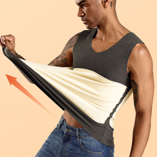 Woodpecker Seamless Thermal Vest Men's 7A Antibacterial Plus Velvet Thickened Bottoming Shirt Underwear Autumn and Winter Large Size German Velvet Waistcoat Black Gray + Navy Blue 2 Pack 2XL Recommendation (130-170Jin Jin equals 0.5kg)