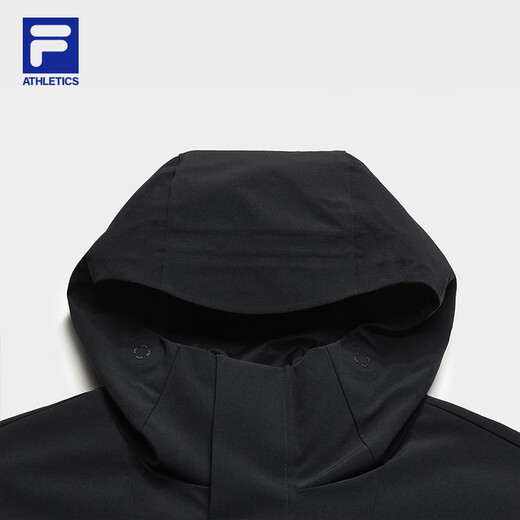 FILA Official Breathing Shell Woven Jacket Two-piece Men's Top 2025 Winter New Sports Outdoor Jacket Dark Black-BK L 175/96A/L