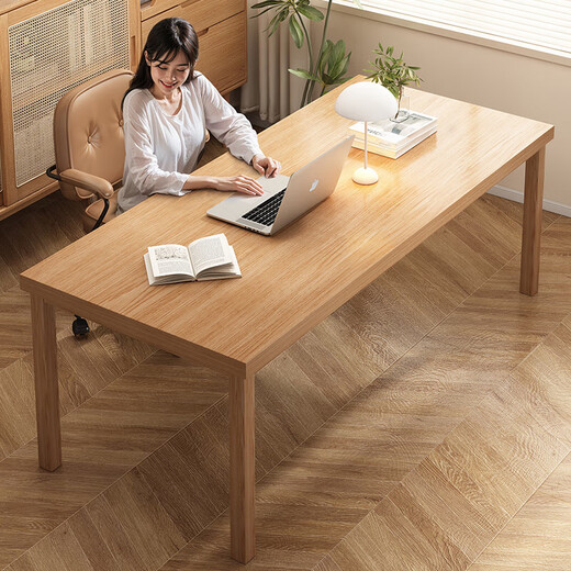 Computer table large board desk home desk student study table study living room modern simple writing table solid wood legs 50MM thick walnut color 160*80*75CM