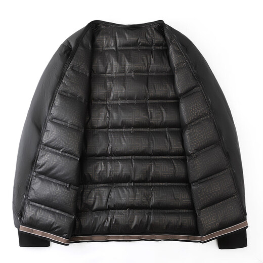 Woodpecker (TUCANO) down leather jacket men's thickened and warm autumn and winter leather jacket dad winter coat middle-aged men's leather jacket top black removable liner + fur collar XL /180 recommended 125-140Jin Jin equals 0.5 kg