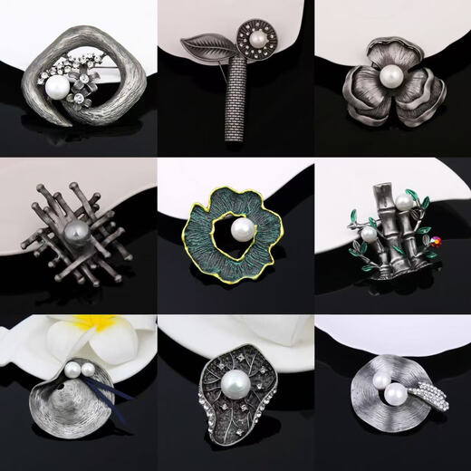 
Chengwu cross-border hot brooch high-end light luxury clothing accessories pin jewelry pearl brooch enamel placket DY13754-1