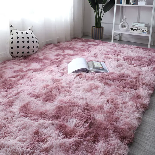 Yusenyi long hair carpet bedroom bedside blanket full of princess room girl's cloakroom photo gray carpet floor coffee color 200160 cm