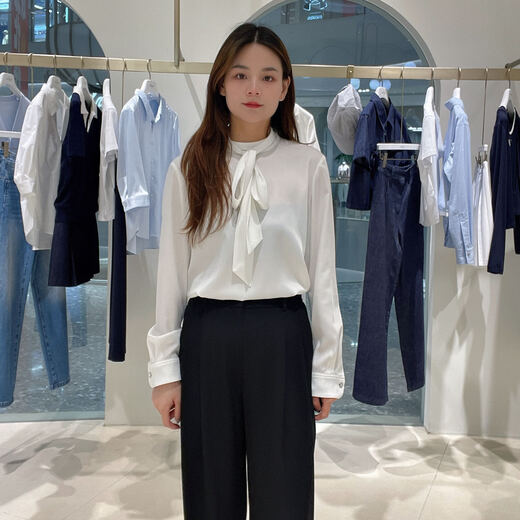 Eifini Damen lässiges schlichtes Hemd 1G1122241 Yunshu Weiß S