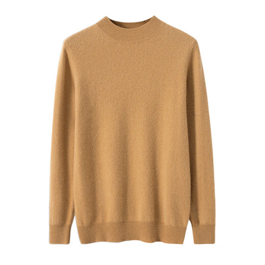 Ordos City autumn and winter new plush sweater for men's half turtleneck sweater for business casual pullover large size knitted insurance wine red 4XL 190_