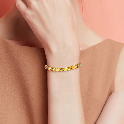 Laomiao gold-plated silver bracelet for women, hollow and exquisite 18K gold non-fading fashion niche exquisite bracelet