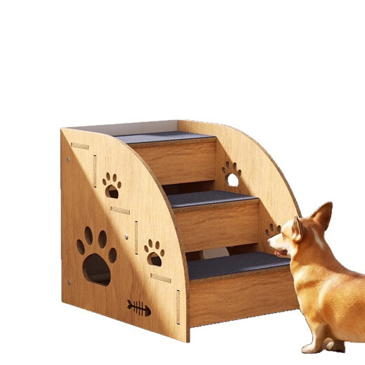 Cat Pet Stairs Non-slip Climbing Ladder Removable and Washable Cat and Dog Bed Steps Slope Ladder Cat Bedside Sofa Cat Claw Staircase Four Steps Height About 40cm