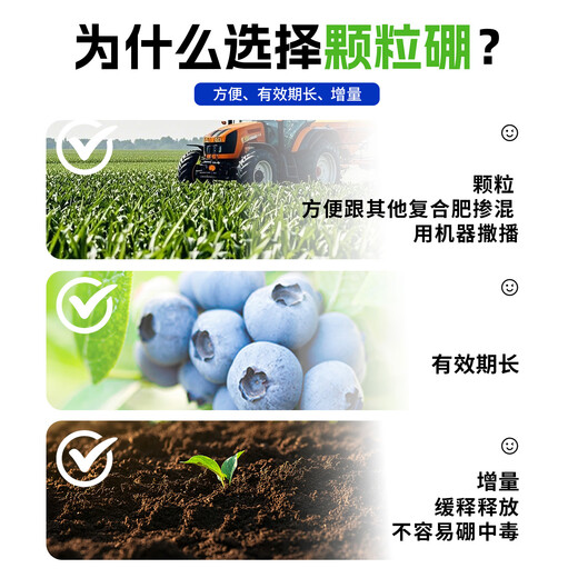 Sinochem Fertilizer Granules Boron Slow Release Boron Fertilizer for Citrus Fruit Trees, Corn and Wheat Special Soybean and Vegetable Granules for Spreading General Fertilizer