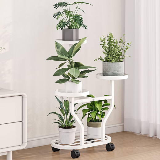 Wojia flower shelf living room floor-standing balcony storage rack outdoor courtyard succulent iron flowerpot bracket shelf extension rack