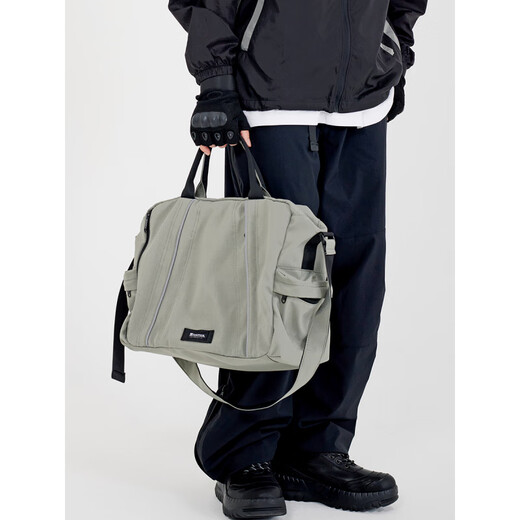 MYEDITION Crossbody Bag Reflective Briefcase Large Capacity Water-Repellent Student Computer Travel Commuter Tote Bag Black