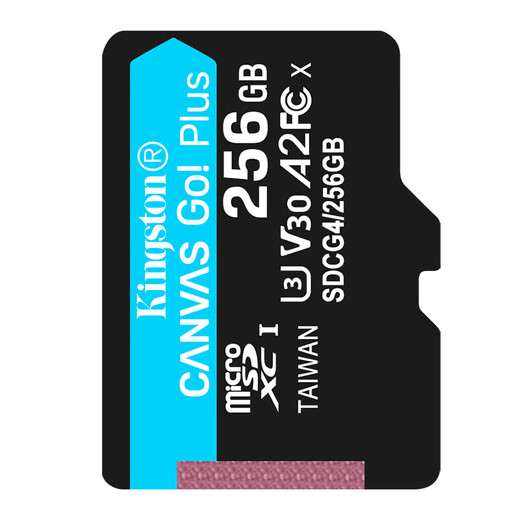 Kingston microSD CANVAS GO Plus memory card compatible with DJI pocket3 action4 5Pro 256GB