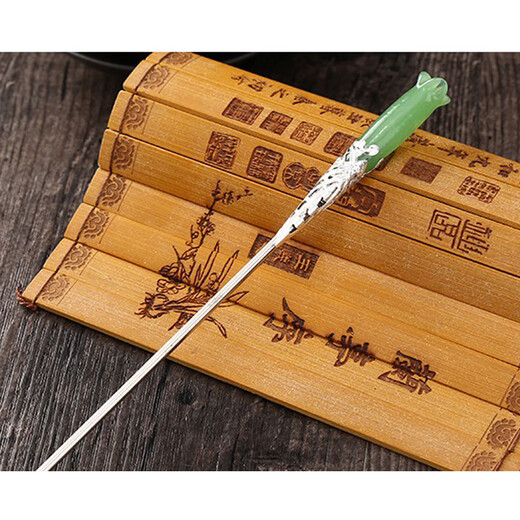 Jianla Jianla Jianla-Antique wig Mulan hairpin set Ancient style hairpin hair White Mulan hairpin and white earrings