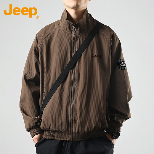 Jeep (JEEP) jacket men's autumn and winter jacket men's loose trendy handsome stand-up collar casual clothes men's military green XL