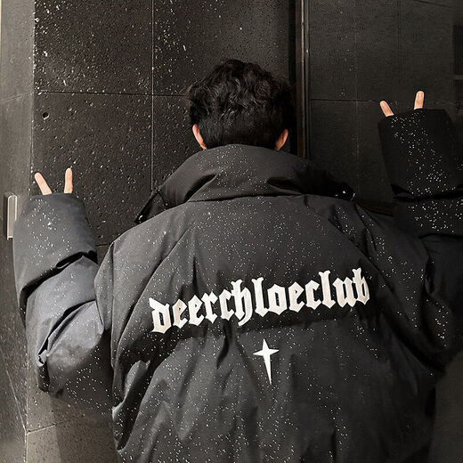 Main idea (ZHUYIFAN) Black Workwear Down Jacket Men's Winter Thickened Starry Gypsophila American Jacket Cotton Coat Couple Bread Jacket Black M Recommended 85-115Jin Jin is equal to 0.5 kg